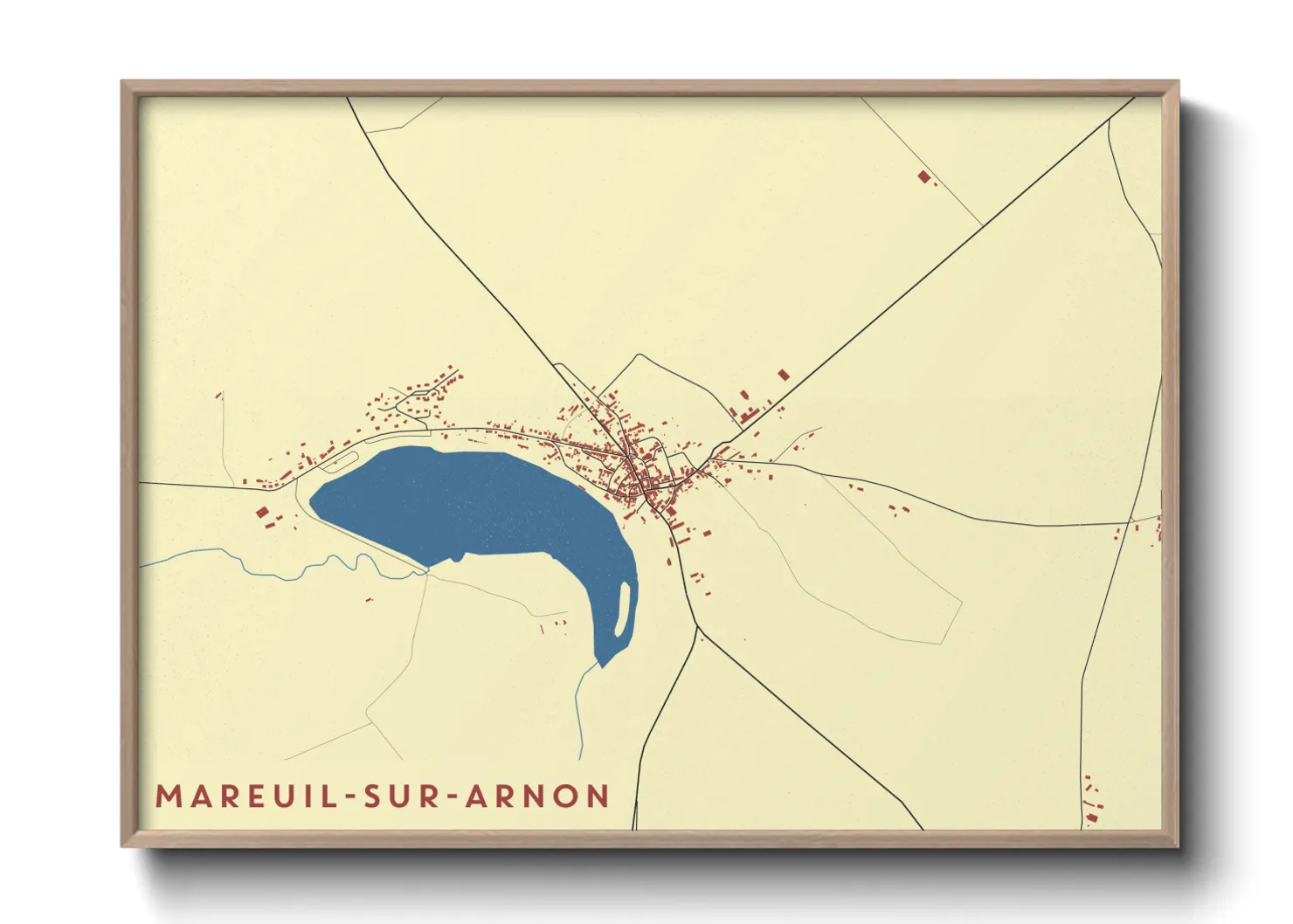 Une affiche de carte sur Mareuil-sur-Arnon
