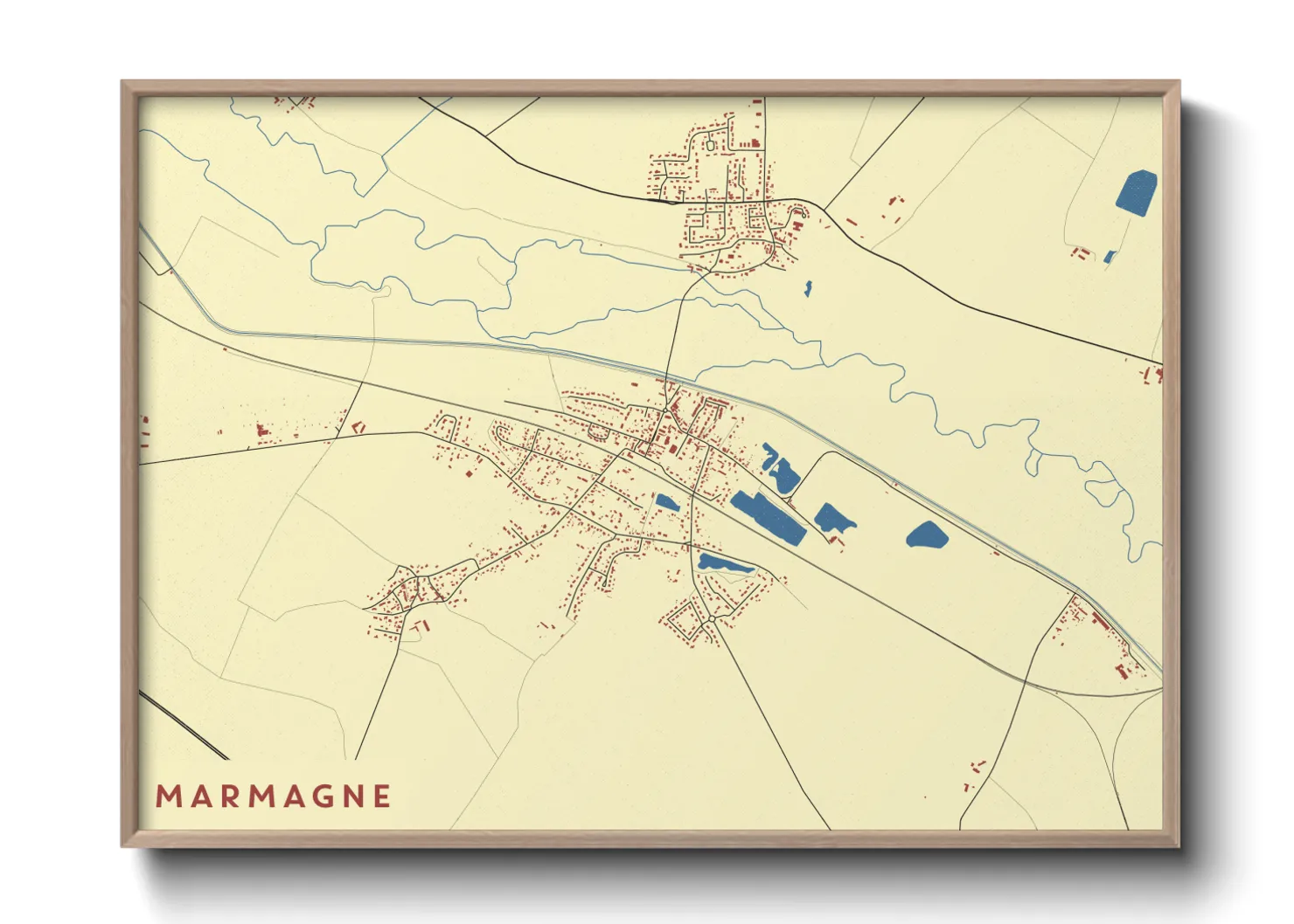 Une affiche de carte sur Marmagne
