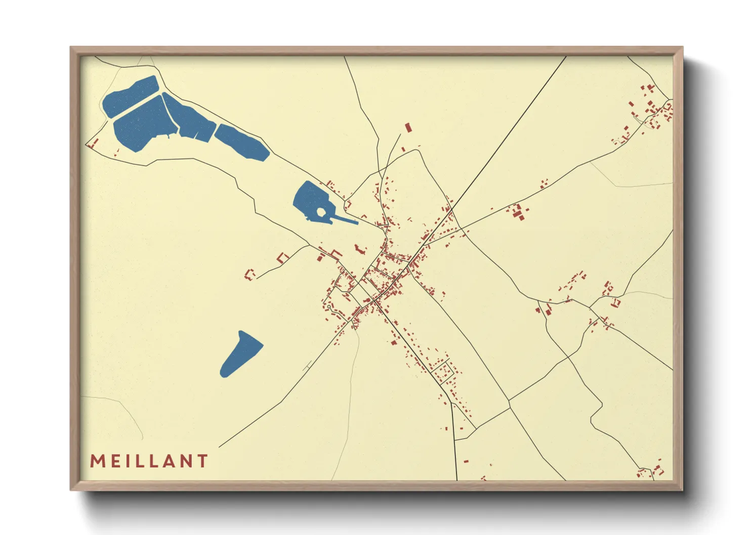 Une affiche de carte sur Meillant