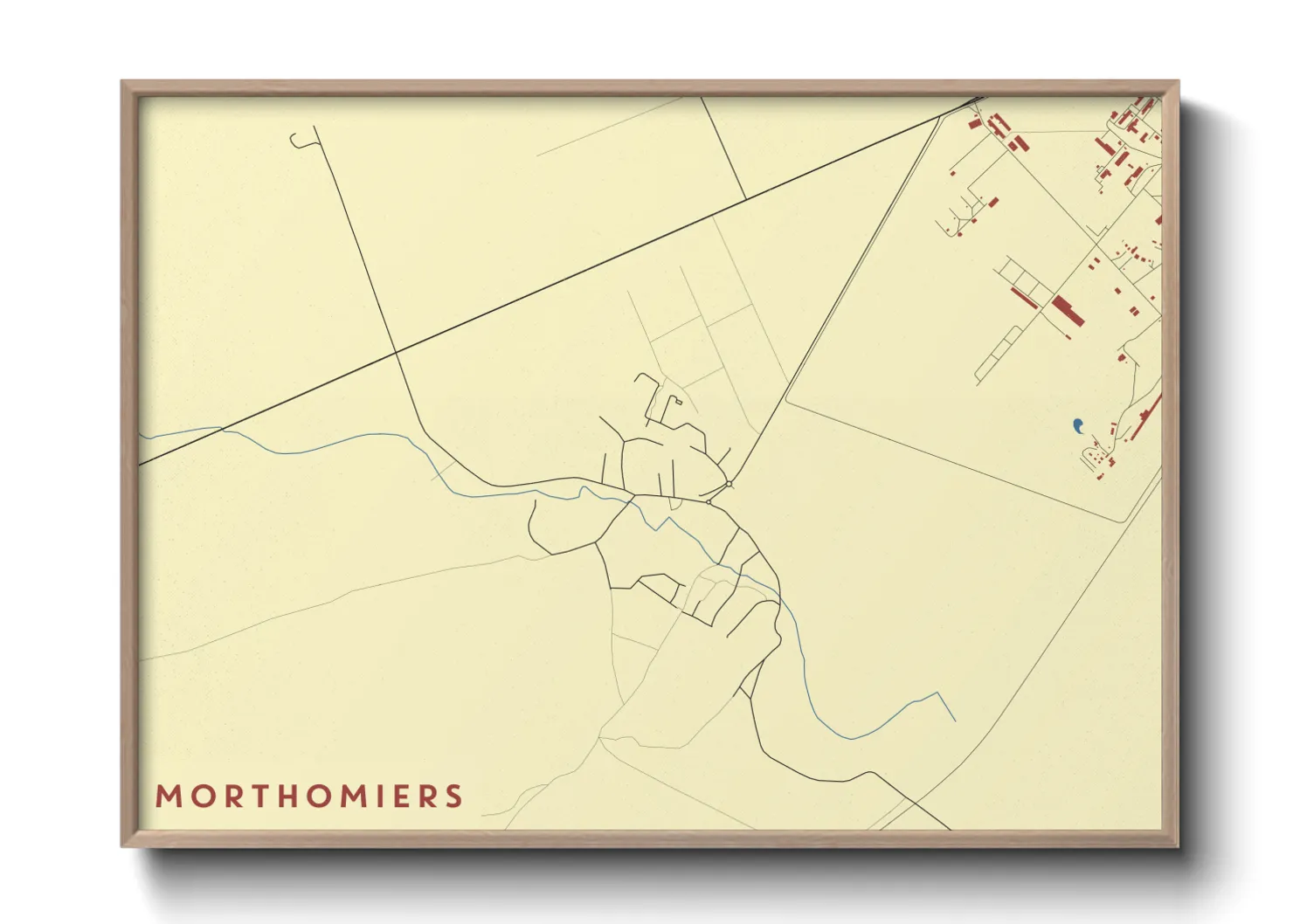 Une affiche de carte sur Morthomiers