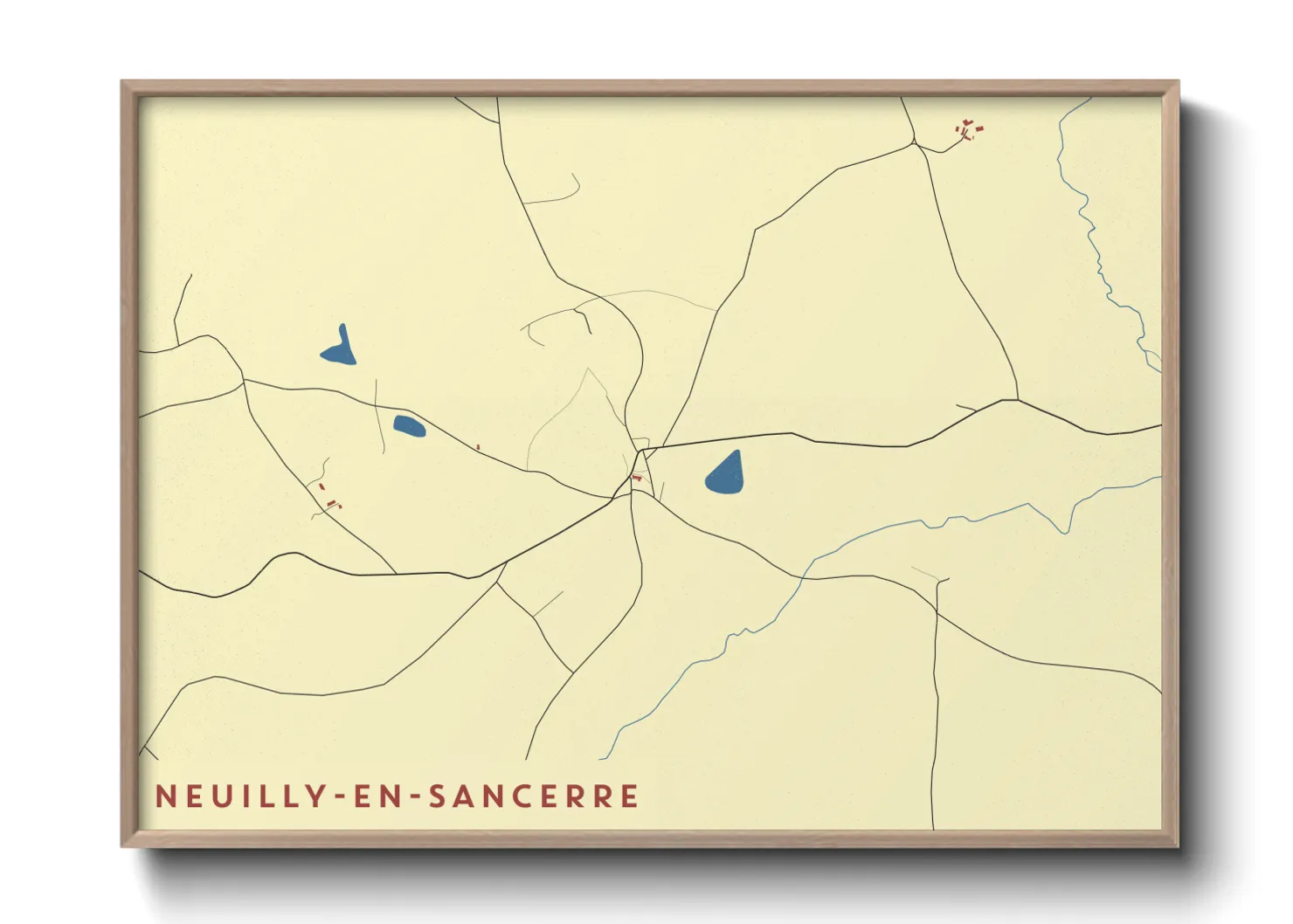Une affiche de carte sur Neuilly-en-Sancerre