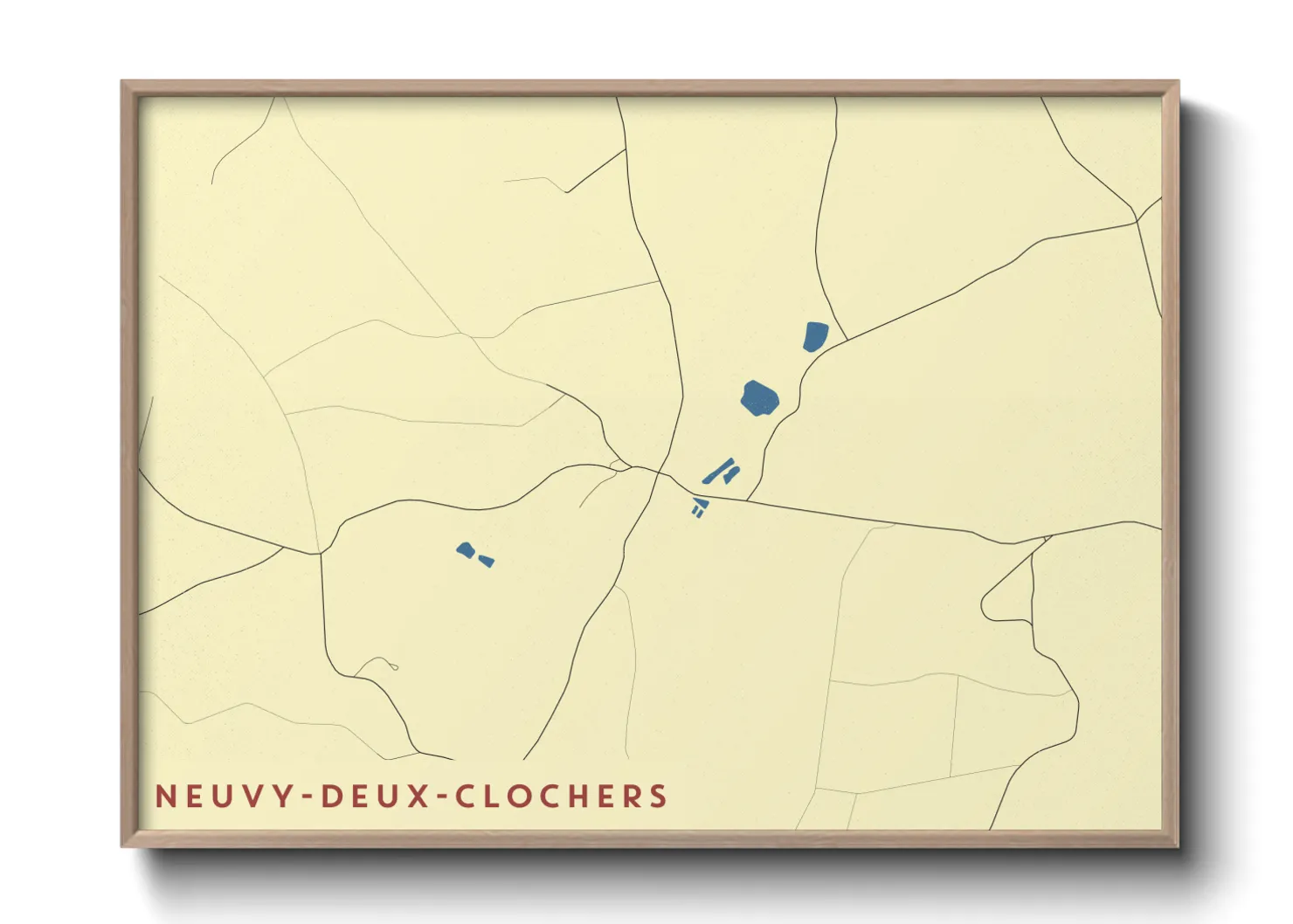 Une affiche de carte sur Neuvy-Deux-Clochers