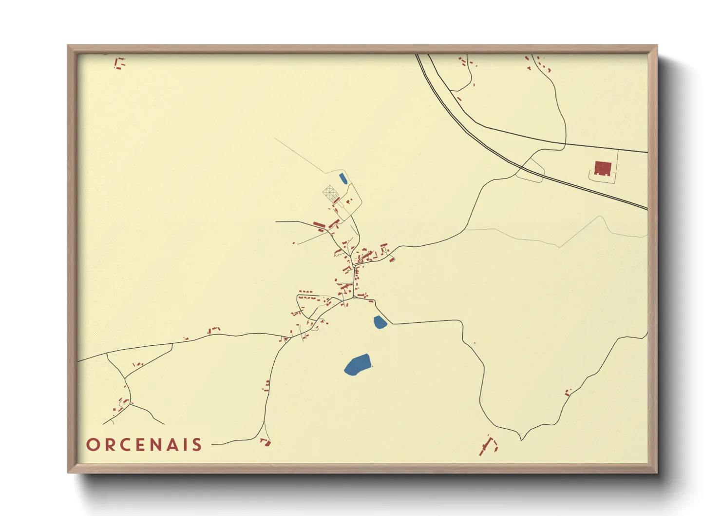 Une affiche de carte sur Orcenais