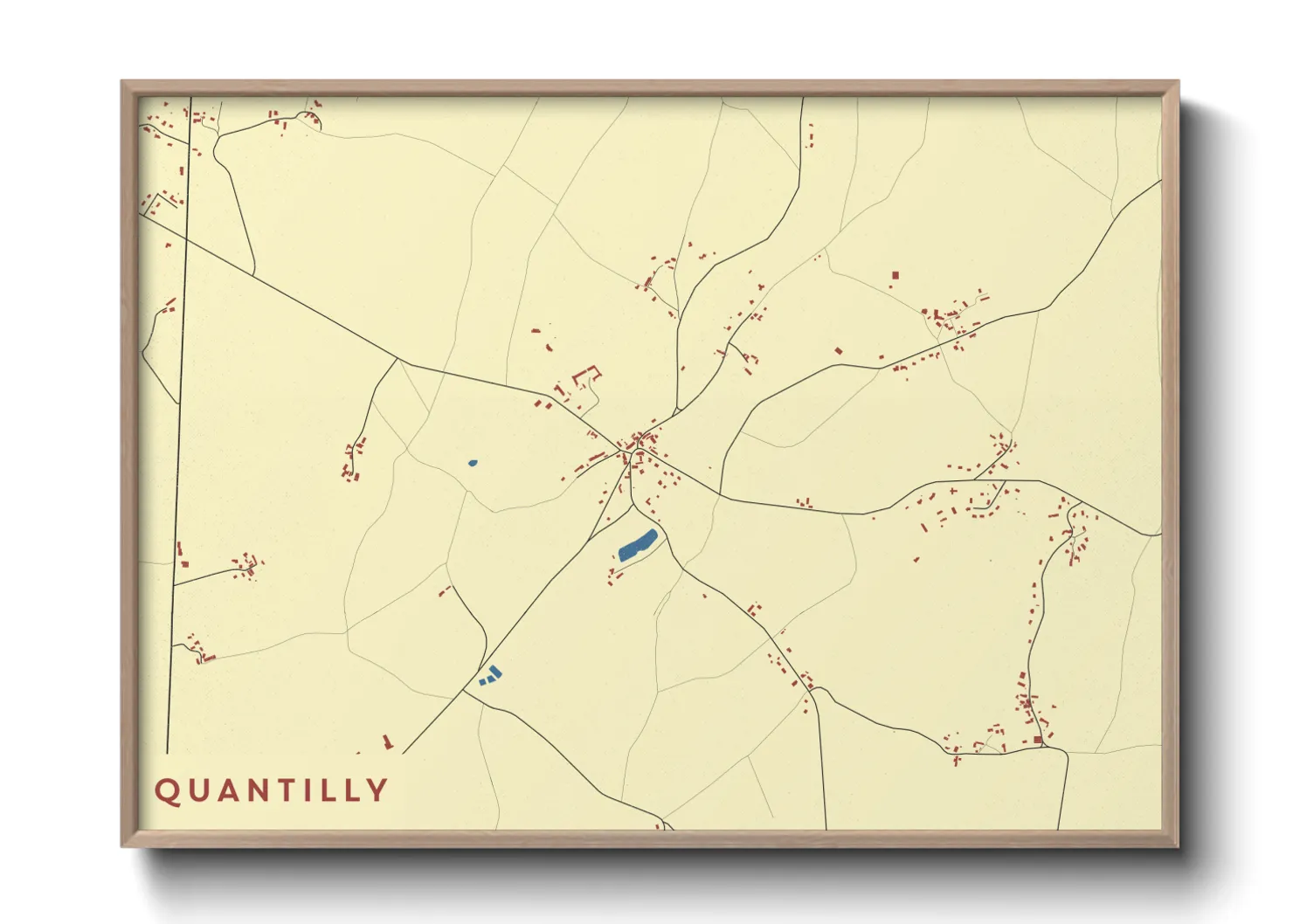Une affiche de carte sur Quantilly