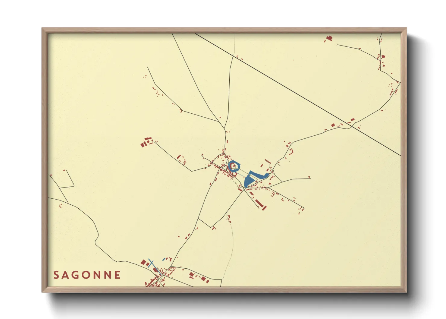 Une affiche de carte sur Sagonne
