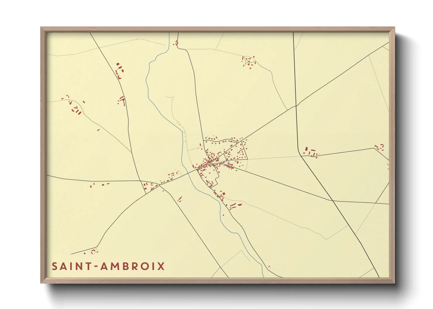 Une affiche de carte sur Saint-Ambroix
