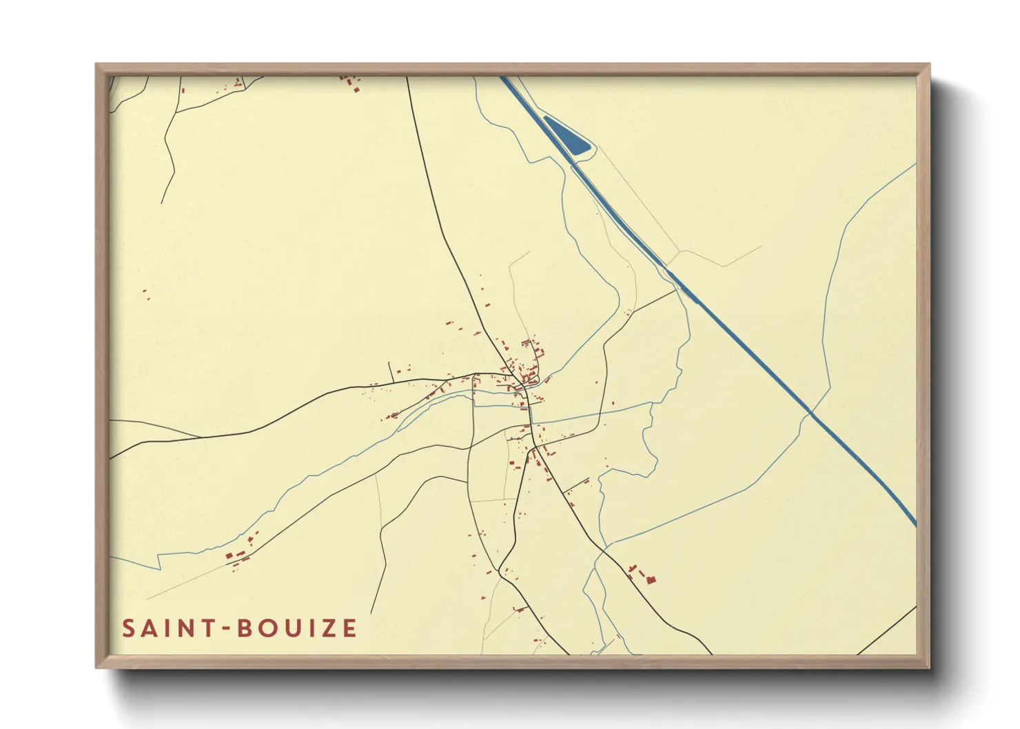 Une affiche de carte sur Saint-Bouize