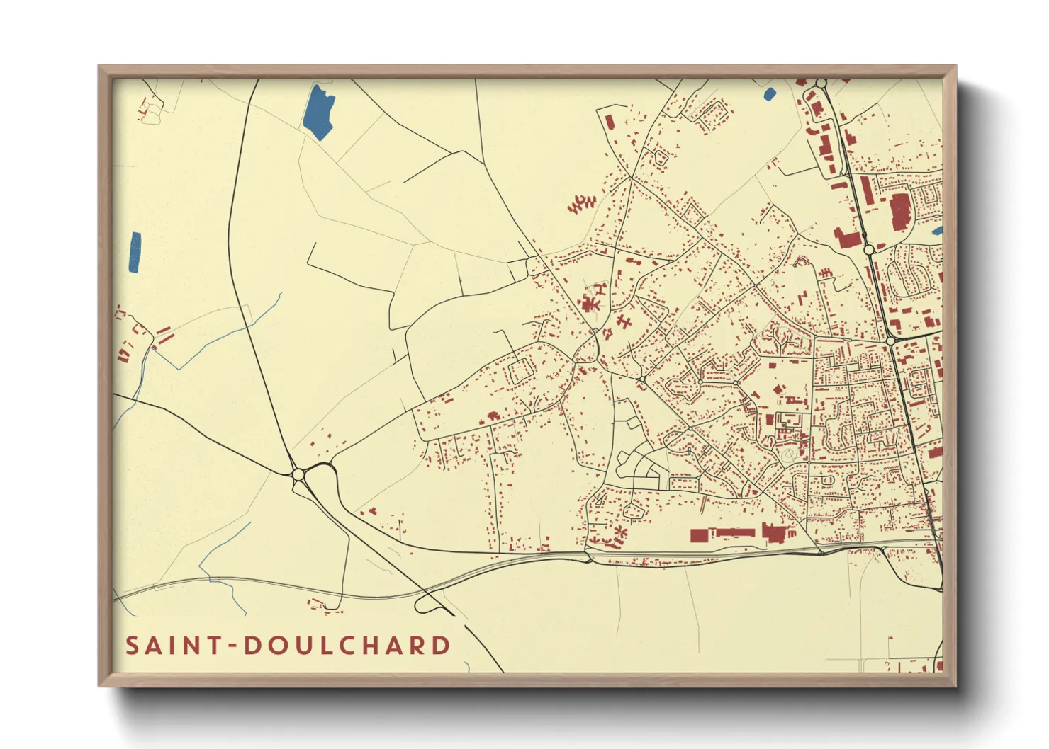 Une affiche de carte sur Saint-Doulchard