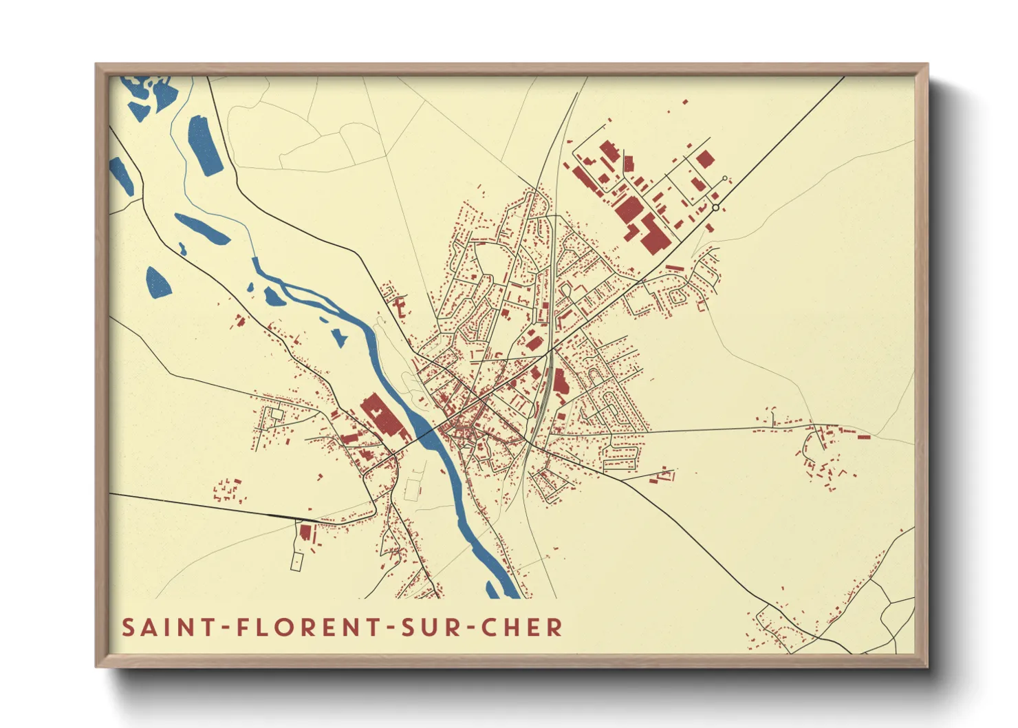 Une affiche de carte sur Saint-Florent-sur-Cher