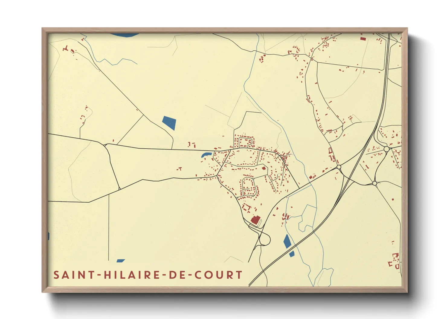 Une affiche de carte sur Saint-Hilaire-de-Court