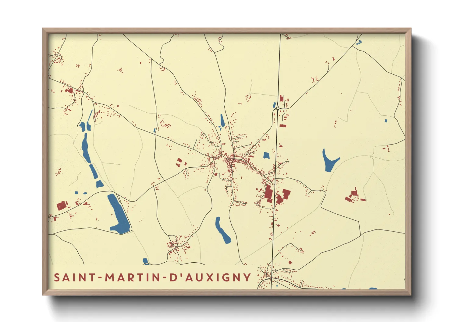 Une affiche de carte sur Saint-Martin-d'Auxigny