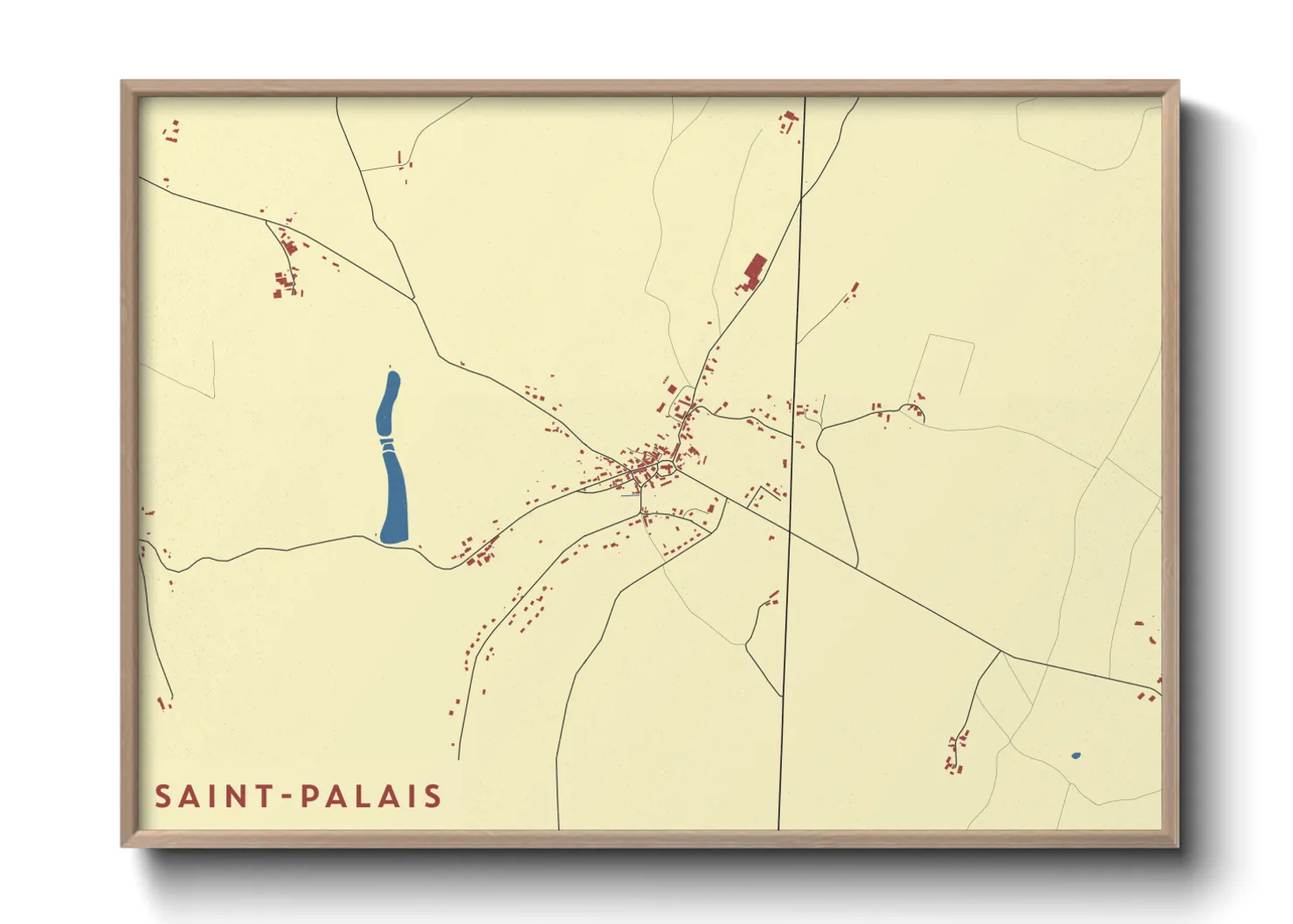 Une affiche de carte sur Saint-Palais