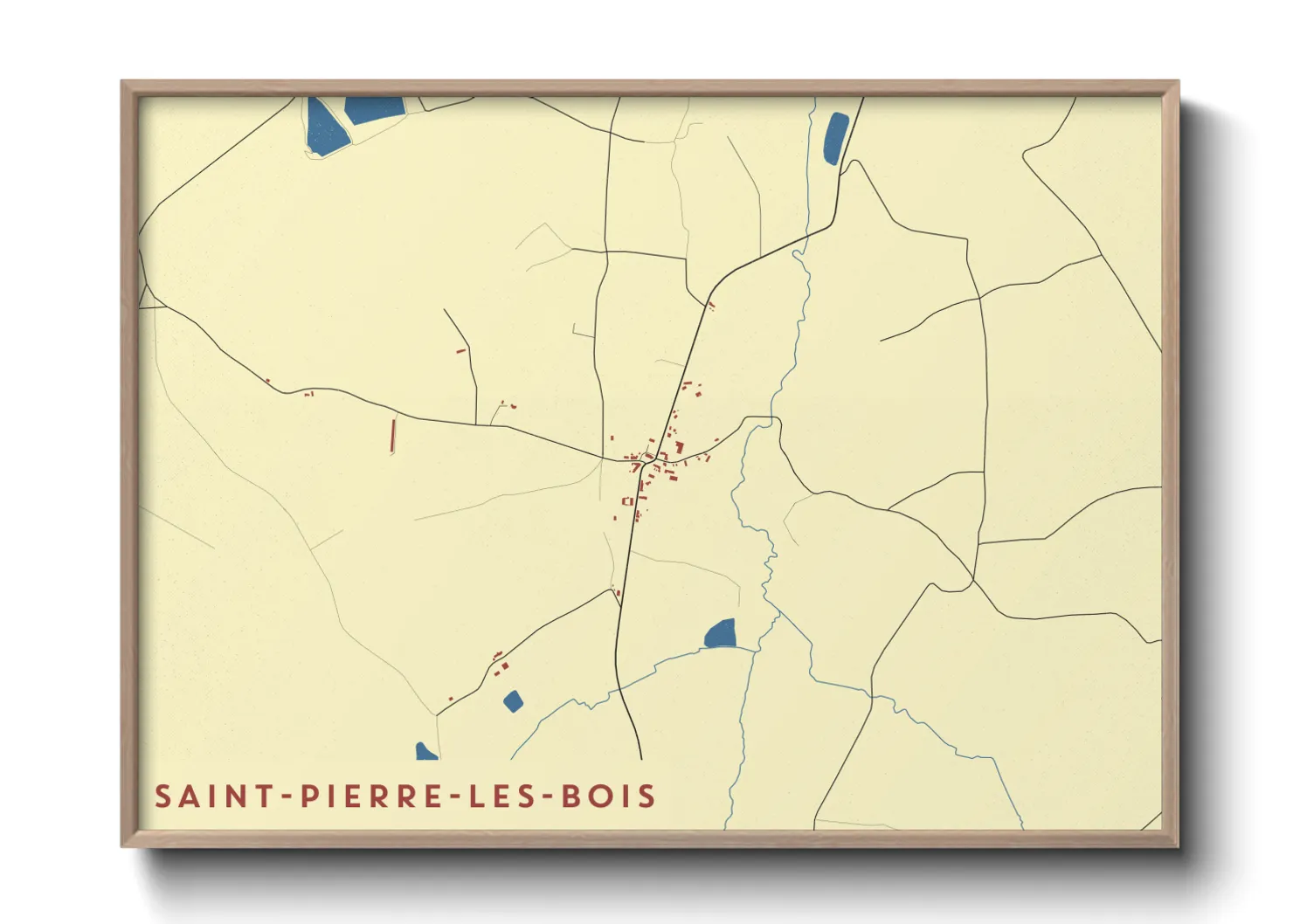 Une affiche de carte sur Saint-Pierre-les-Bois