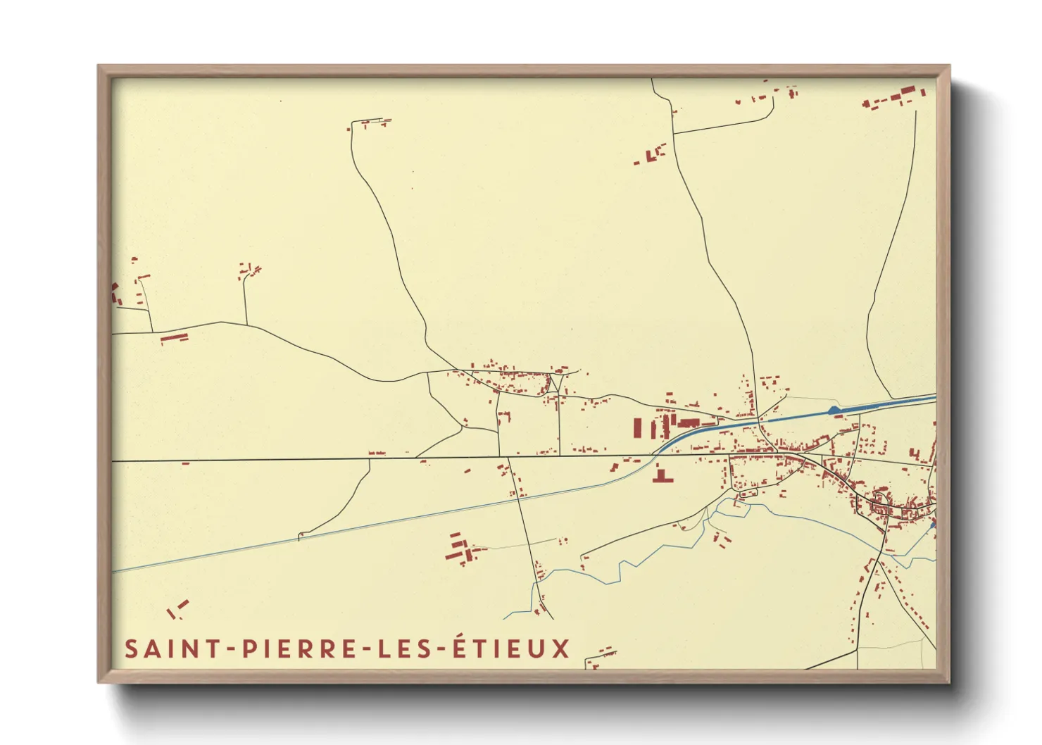 Une affiche de carte sur Saint-Pierre-les-Étieux