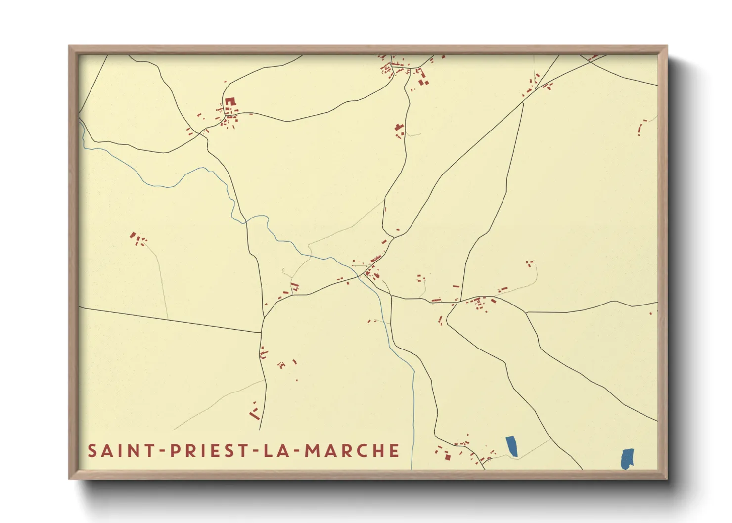 Une affiche de carte sur Saint-Priest-la-Marche