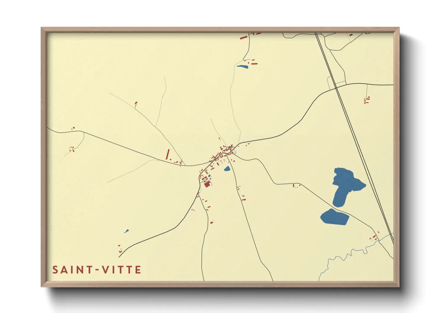 Une affiche de carte sur Saint-Vitte