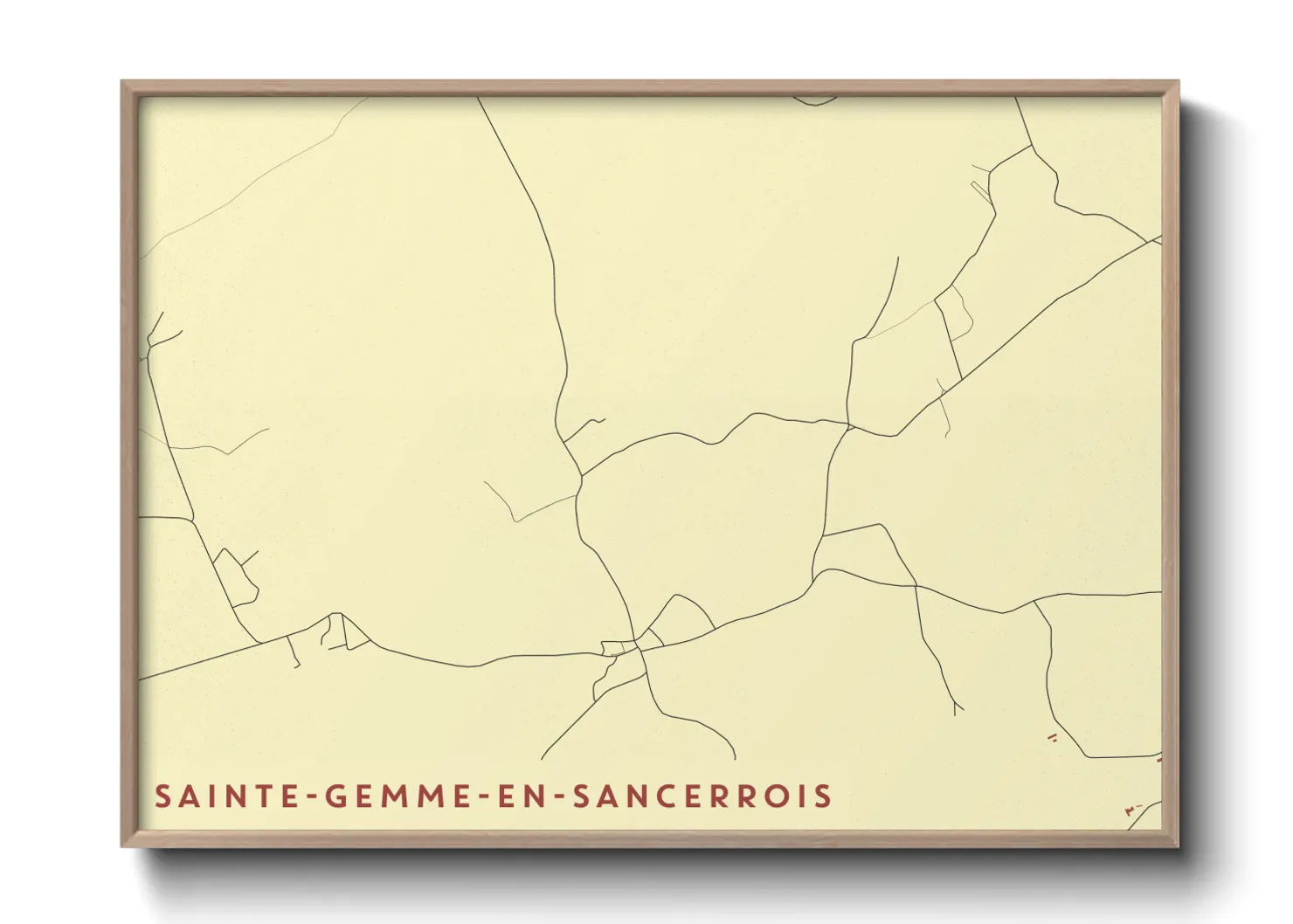 Une affiche de carte sur Sainte-Gemme-en-Sancerrois