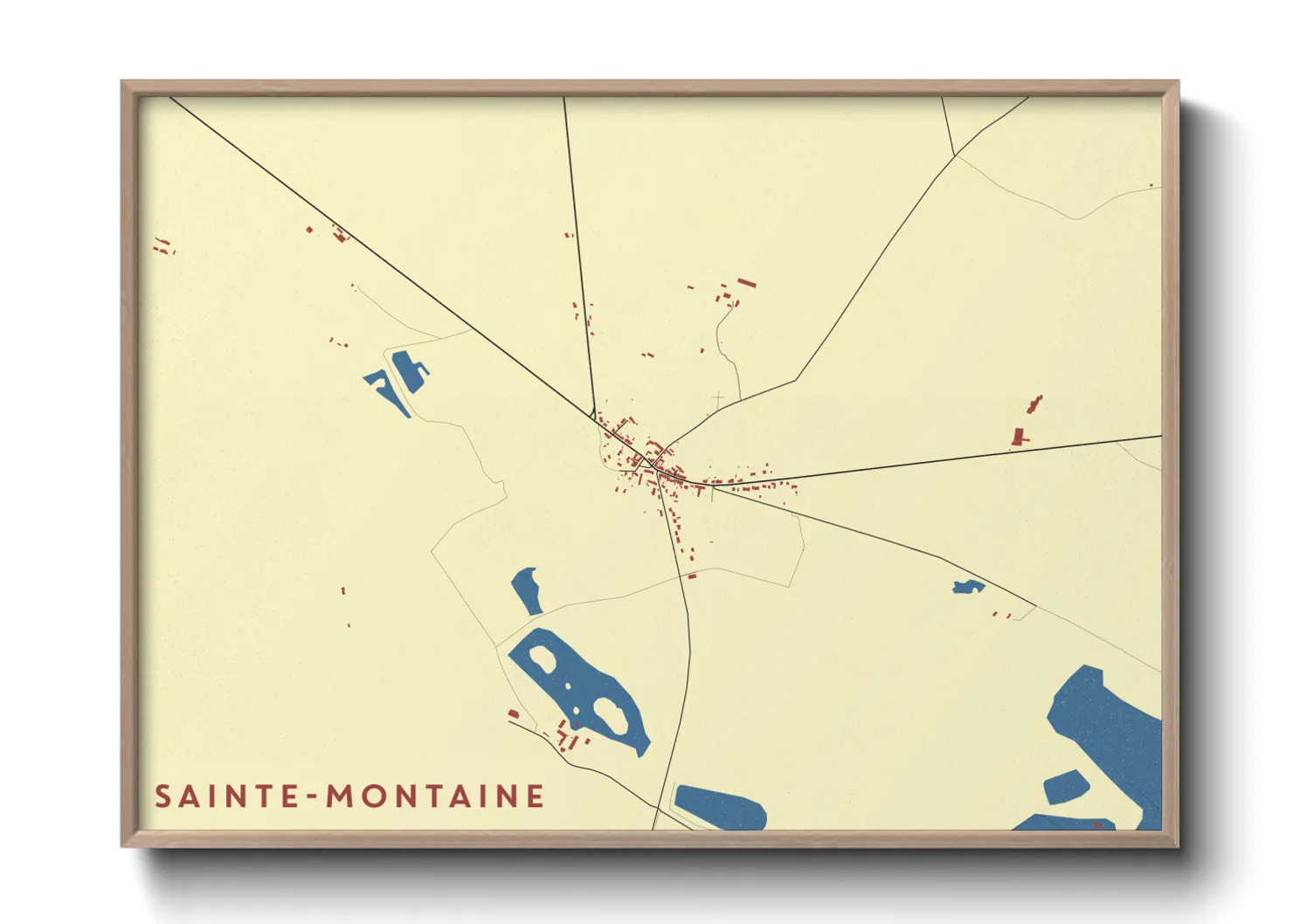 Une affiche de carte sur Sainte-Montaine