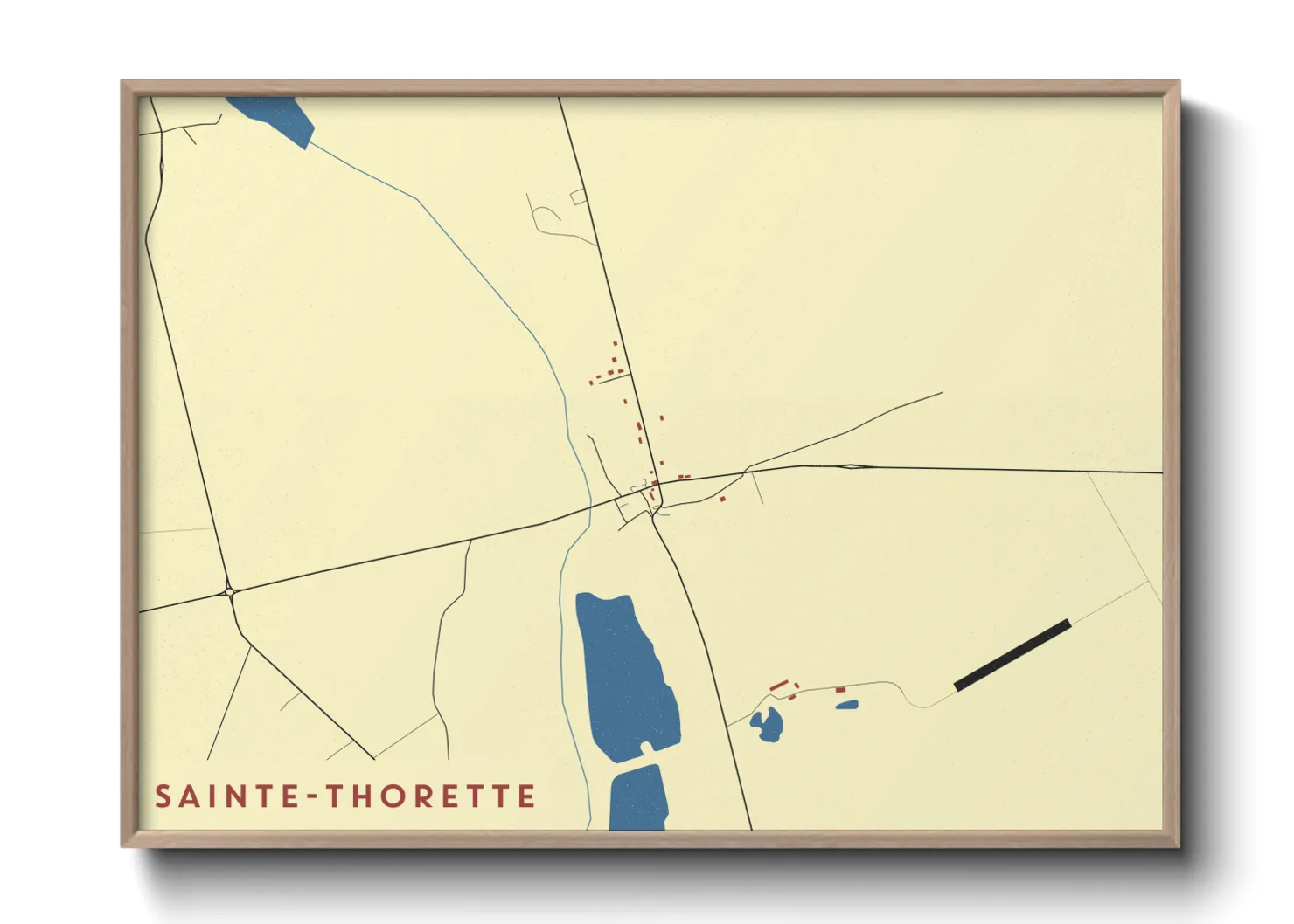Une affiche de carte sur Sainte-Thorette
