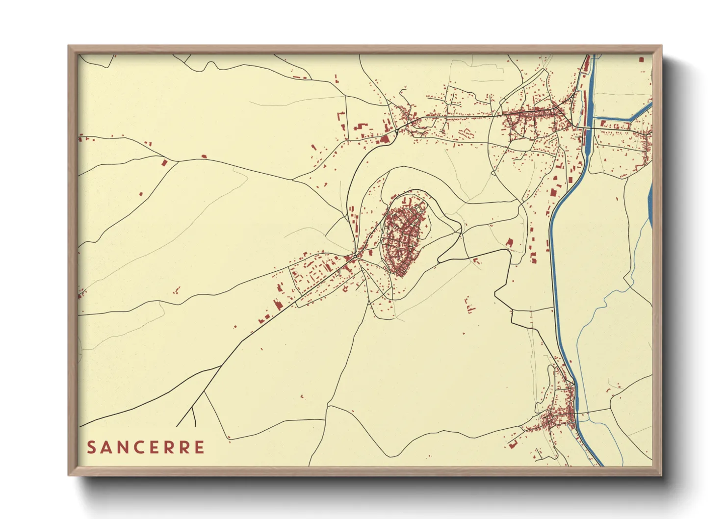 Une affiche de carte sur Sancerre