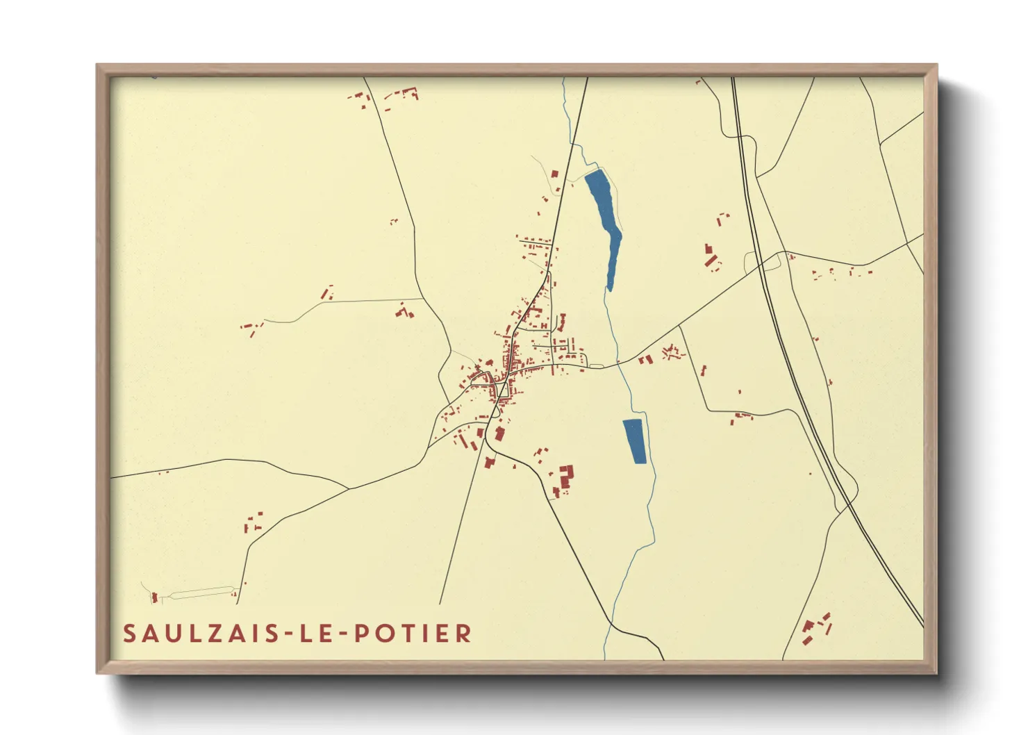 Une affiche de carte sur Saulzais-le-Potier