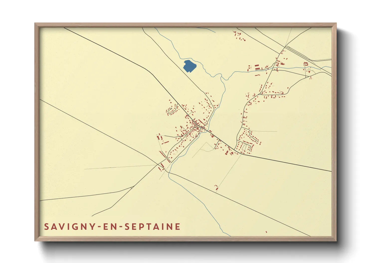 Une affiche de carte sur Savigny-en-Septaine