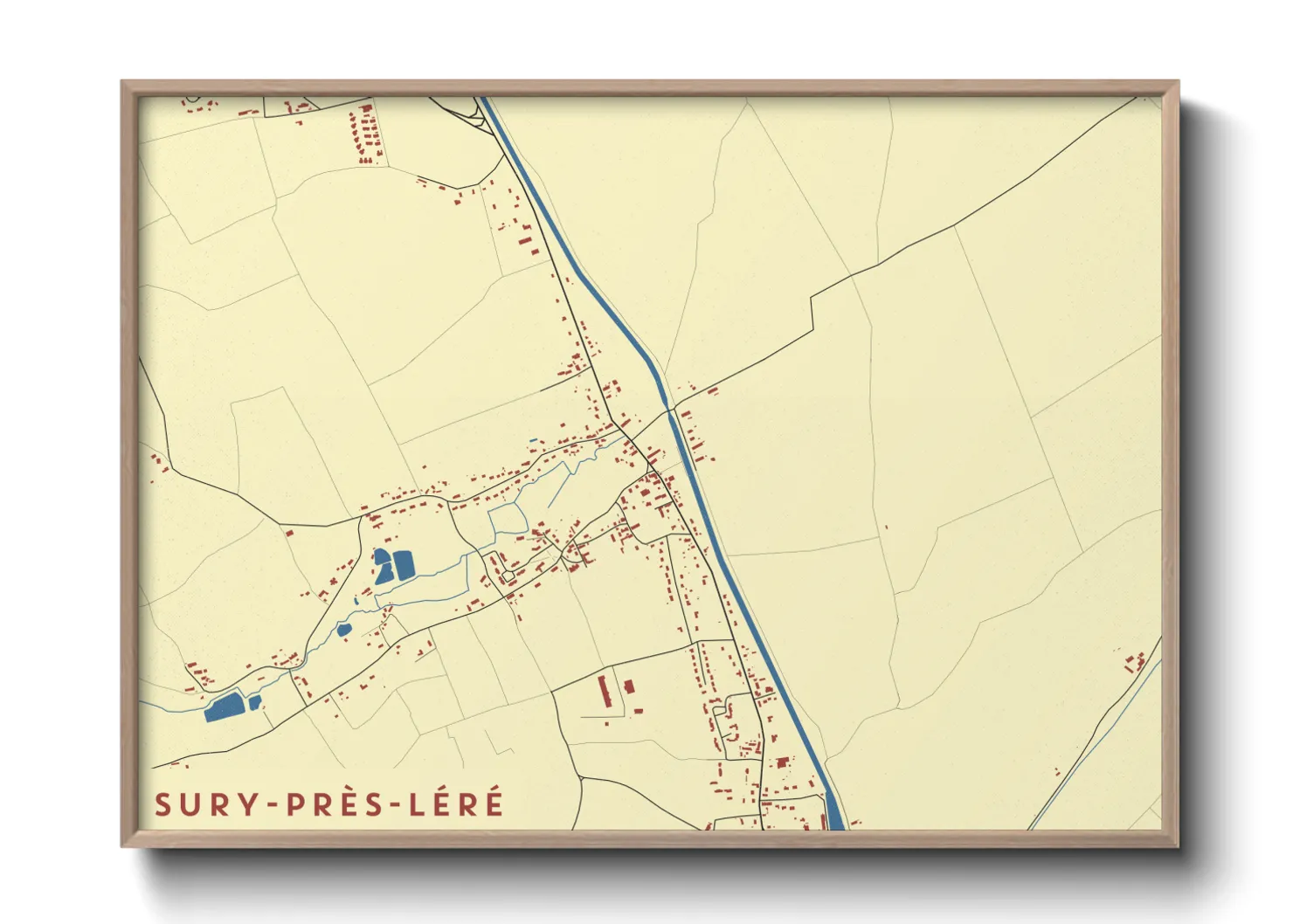 Une affiche de carte sur Sury-près-Léré