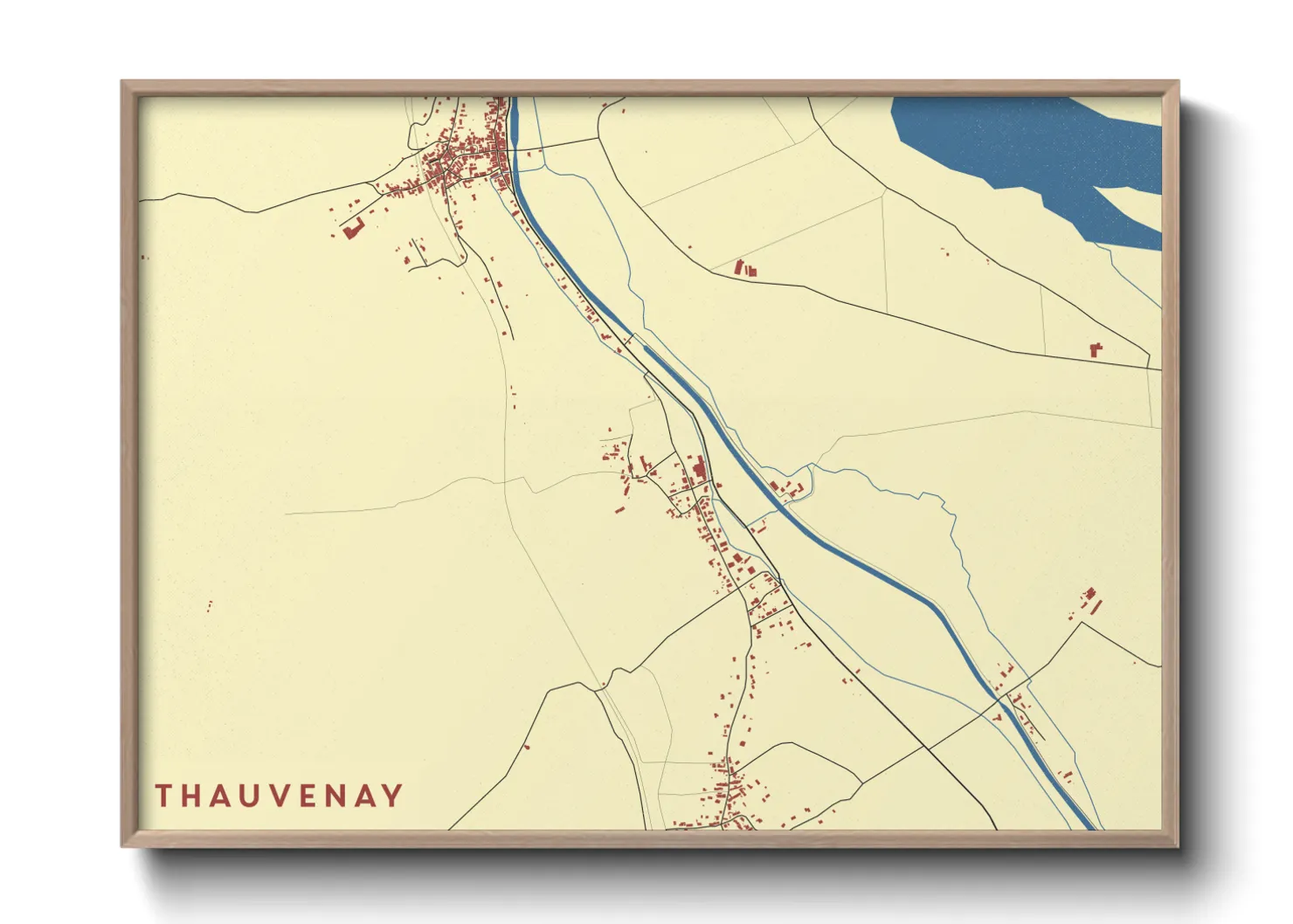 Une affiche de carte sur Thauvenay