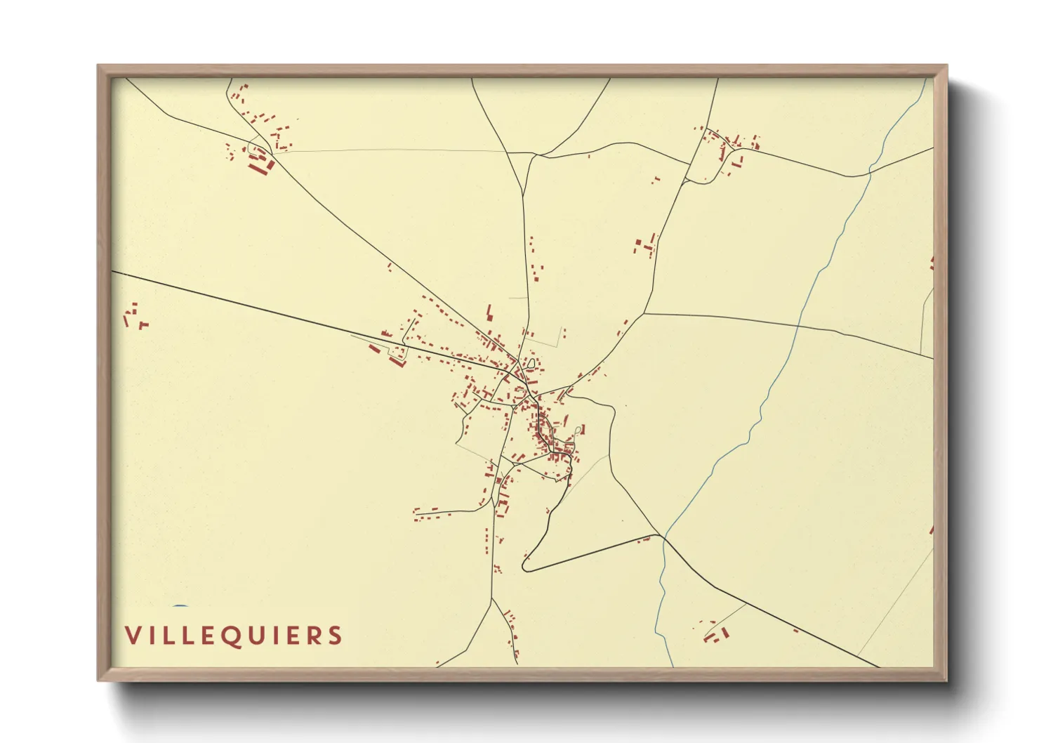 Une affiche de carte sur Villequiers