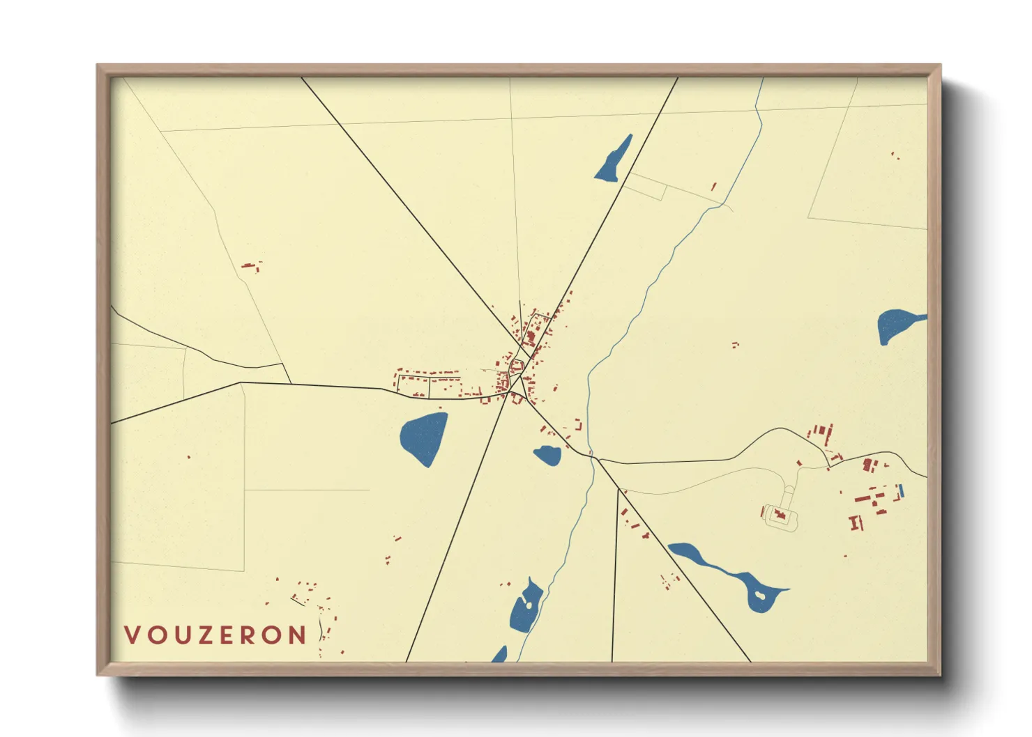 Une affiche de carte sur Vouzeron