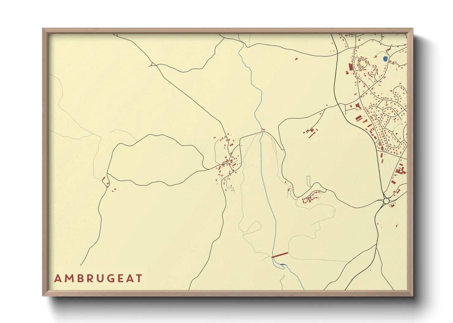 Une affiche de carte sur Ambrugeat
