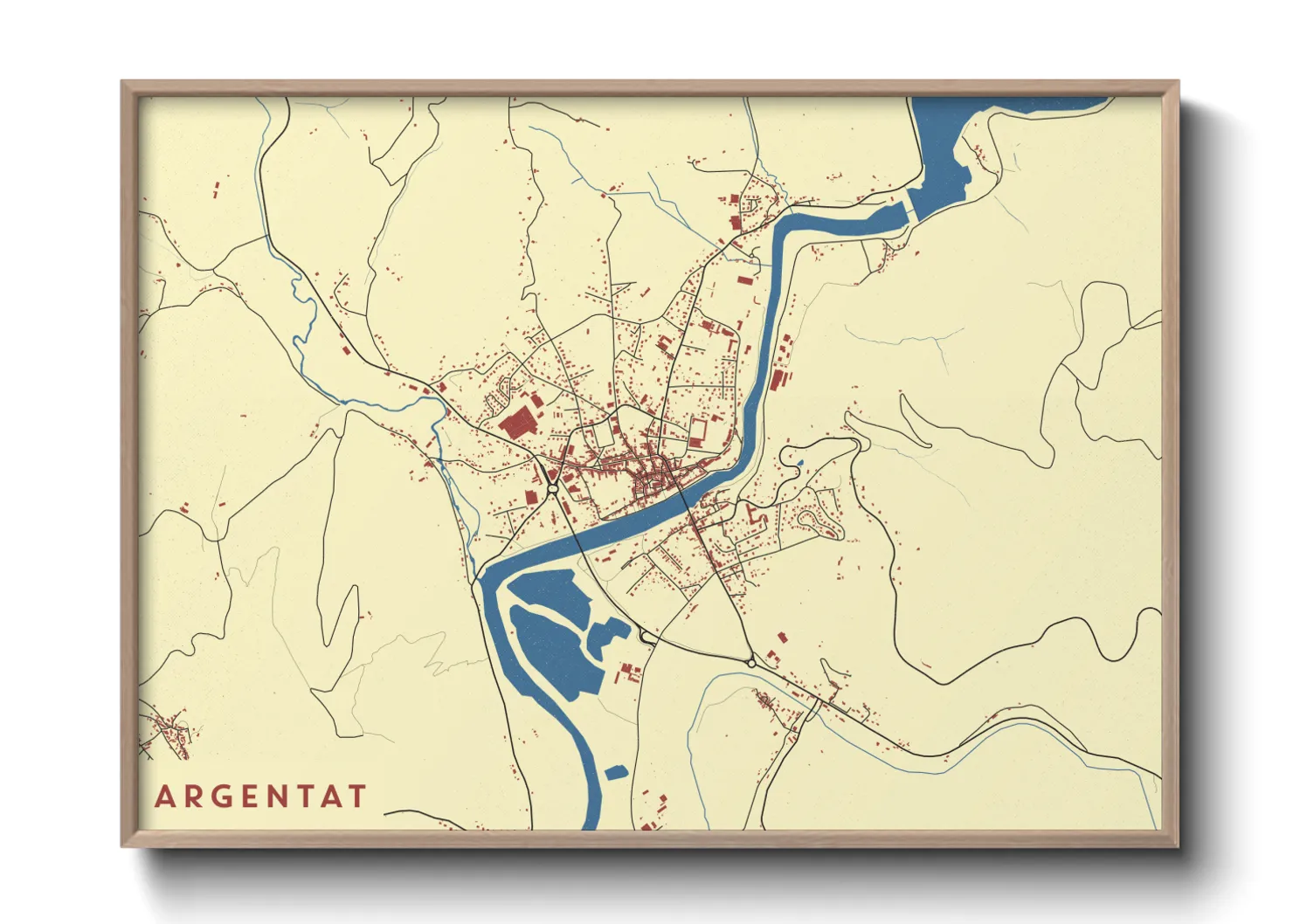 Une affiche de carte sur Argentat