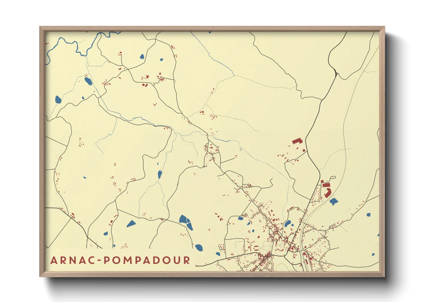 Une affiche de carte sur Arnac-Pompadour