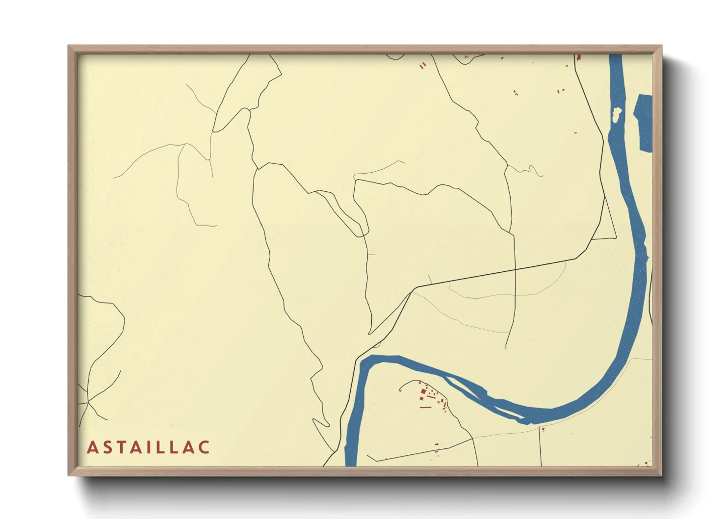 Une affiche de carte sur Astaillac