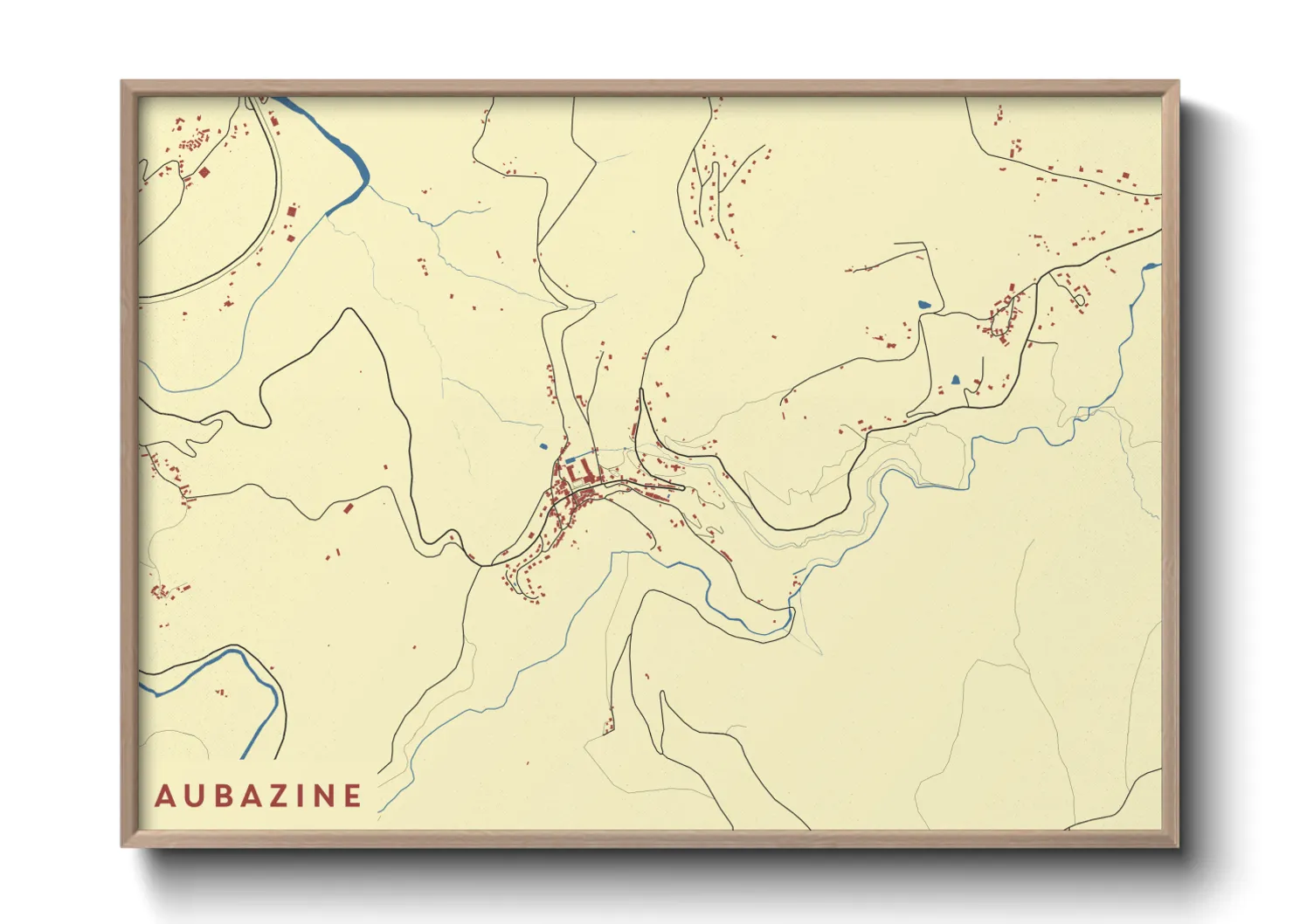 Une affiche de carte sur Aubazine