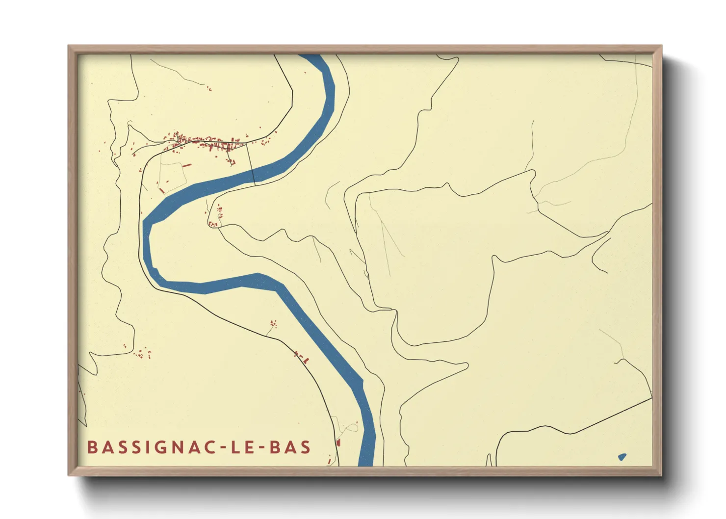 Une affiche de carte sur Bassignac-le-Bas