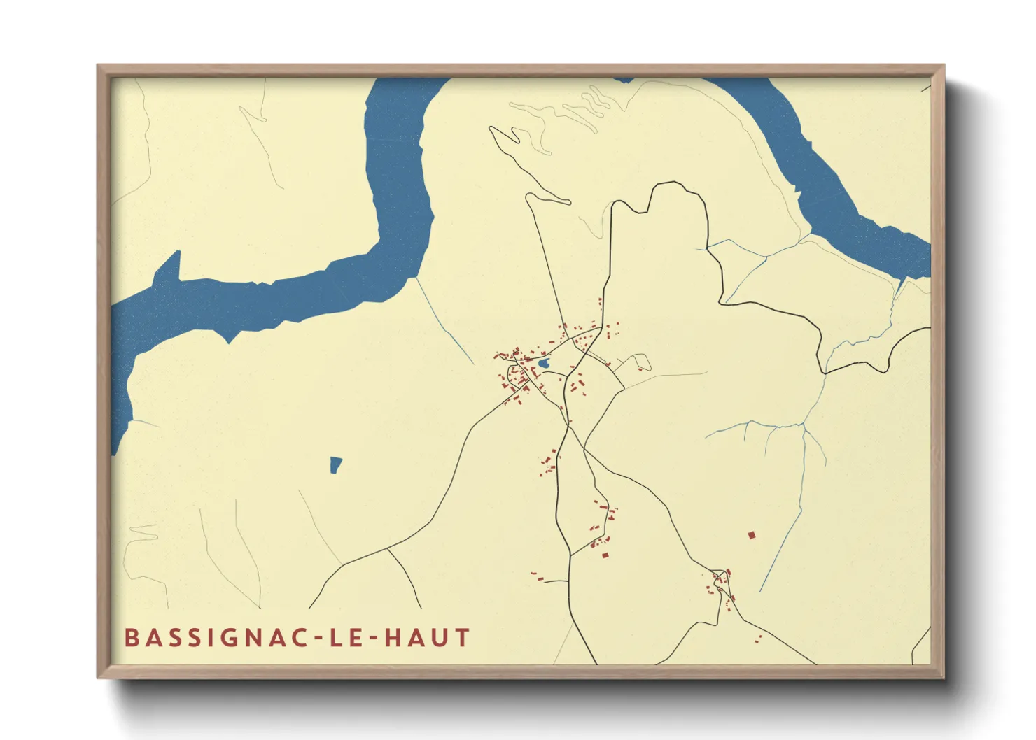 Une affiche de carte sur Bassignac-le-Haut