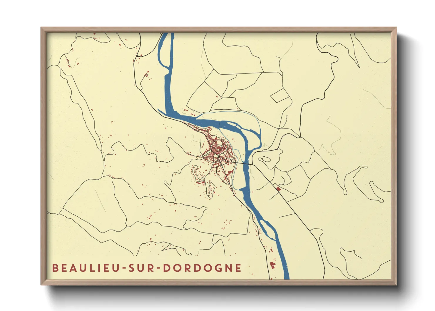 Une affiche de carte sur Beaulieu-sur-Dordogne