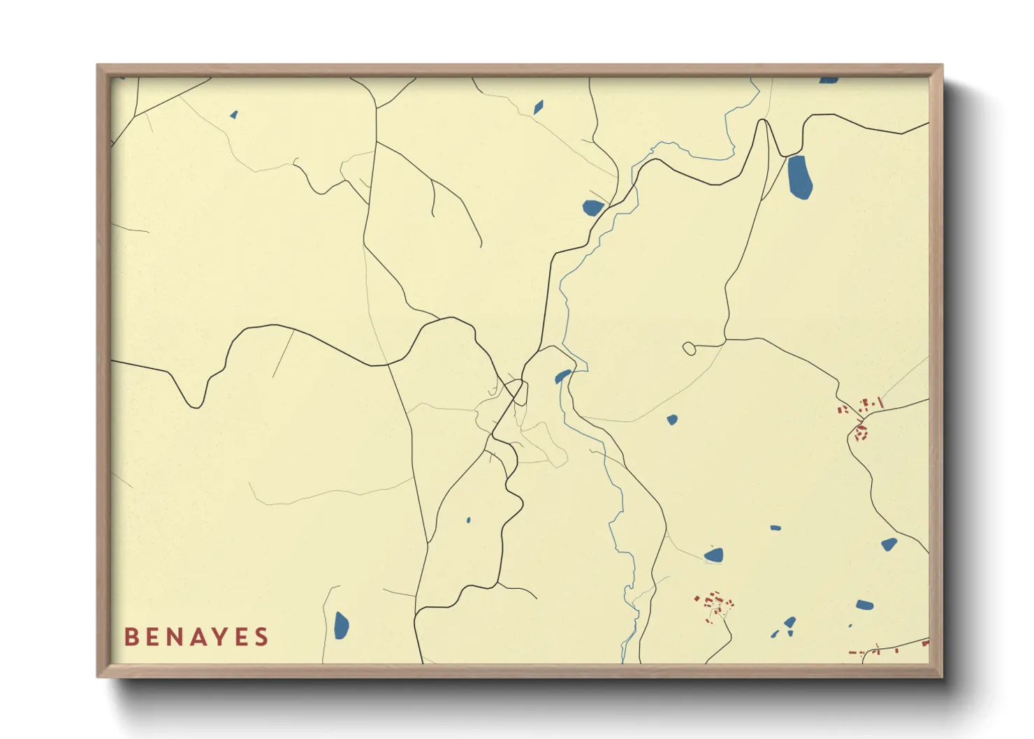 Une affiche de carte sur Benayes