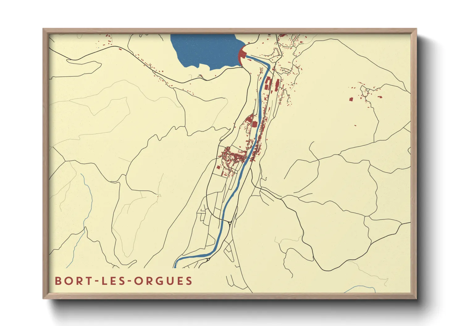 Une affiche de carte sur Bort-les-Orgues