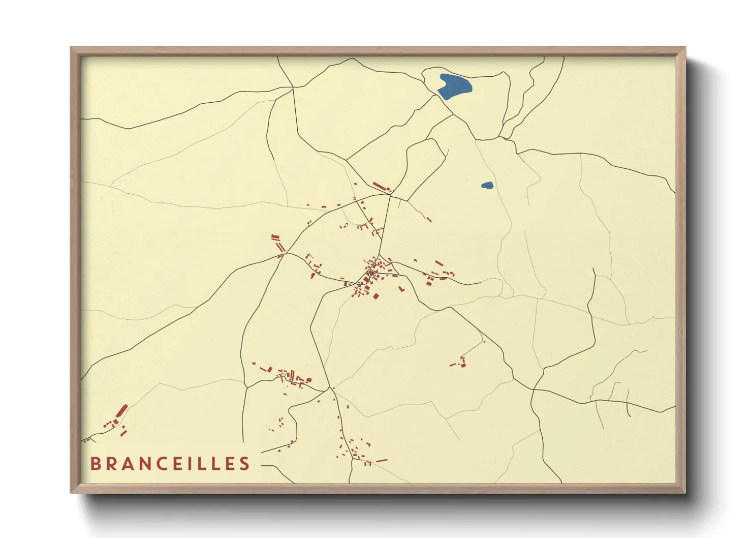 Une affiche de carte sur Branceilles