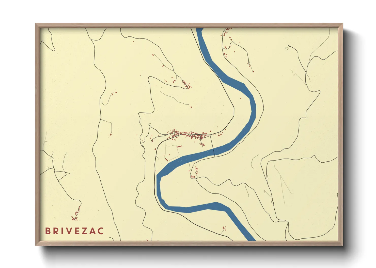 Une affiche de carte sur Brivezac