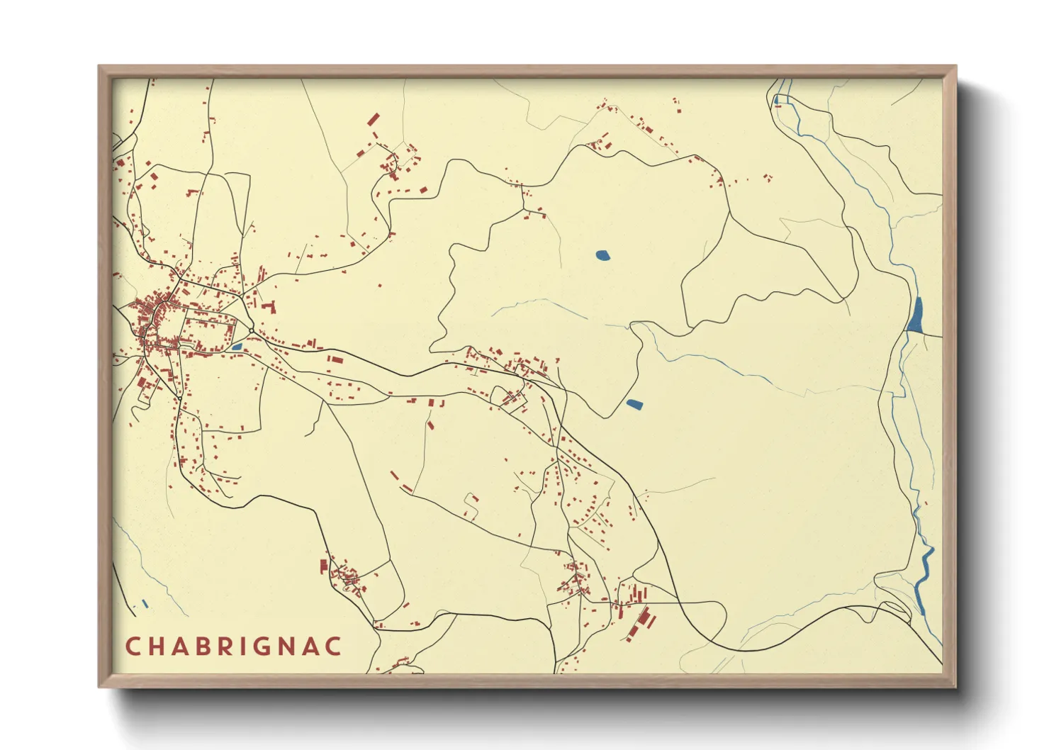 Une affiche de carte sur Chabrignac