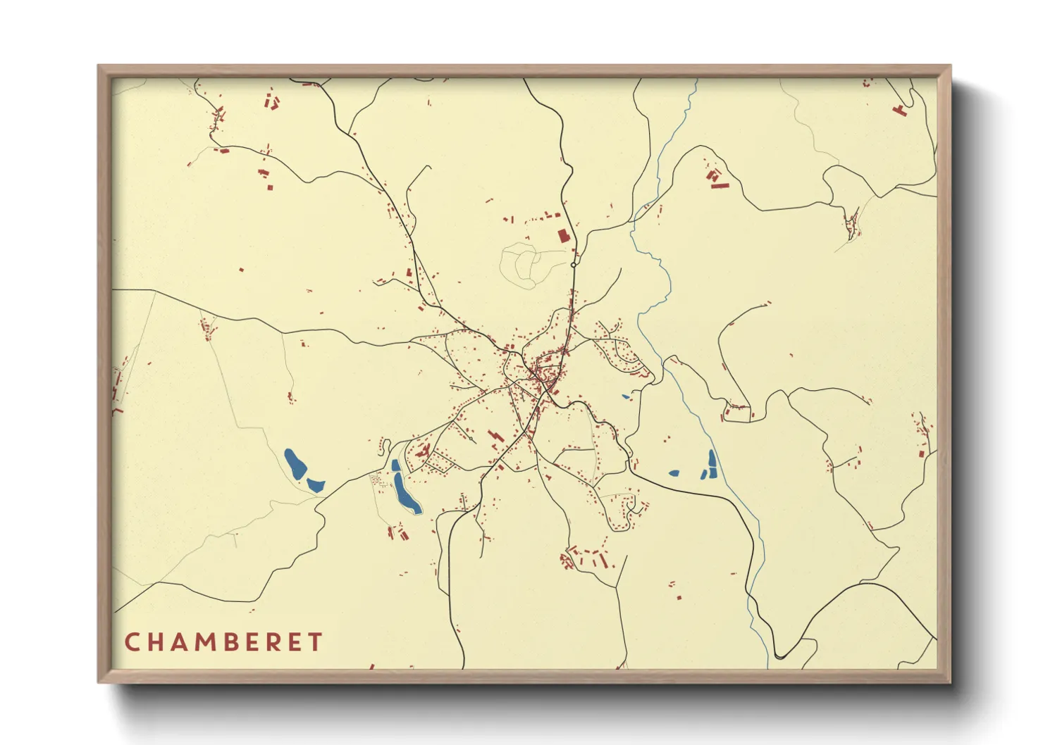 Une affiche de carte sur Chamberet