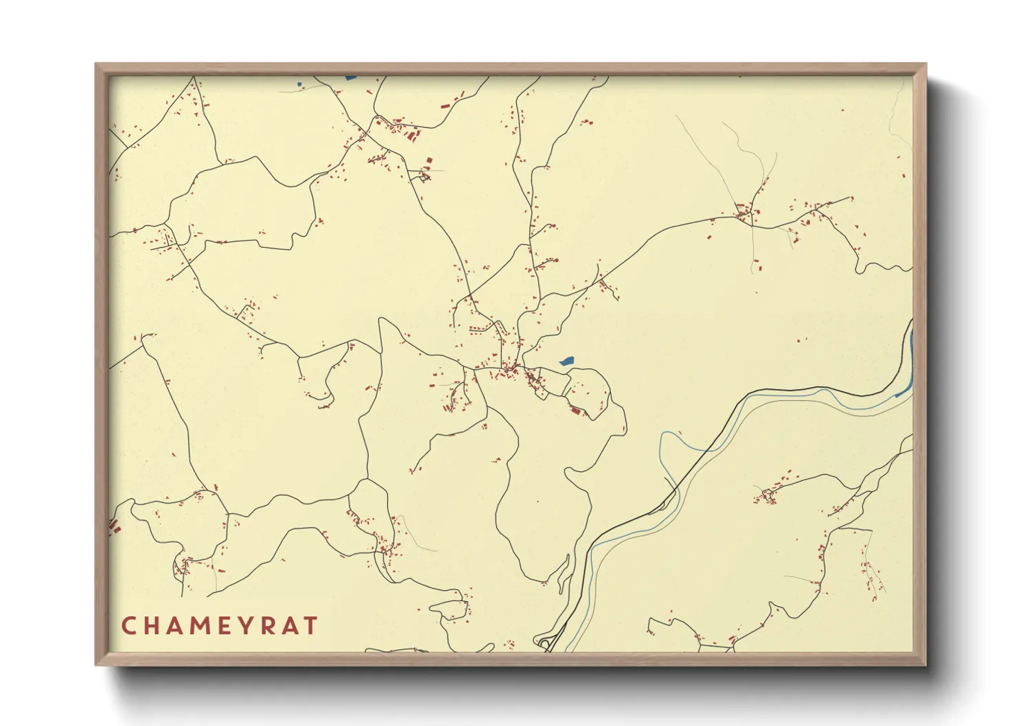 Une affiche de carte sur Chameyrat