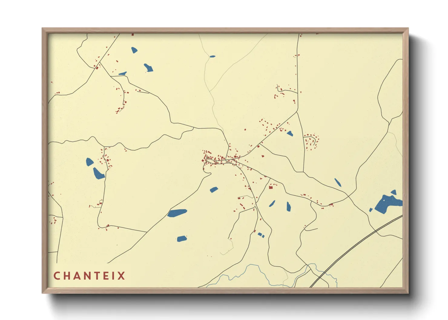 Une affiche de carte sur Chanteix
