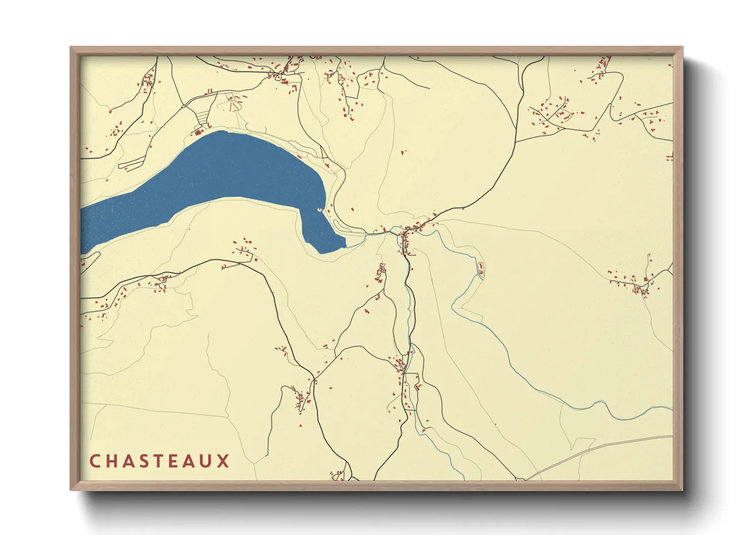 Une affiche de carte sur Chasteaux