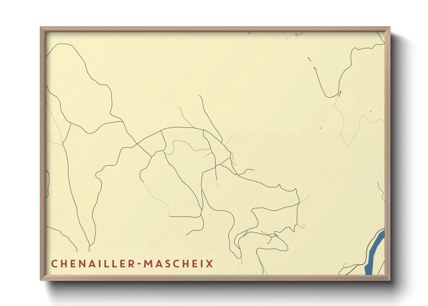 Une affiche de carte sur Chenailler-Mascheix