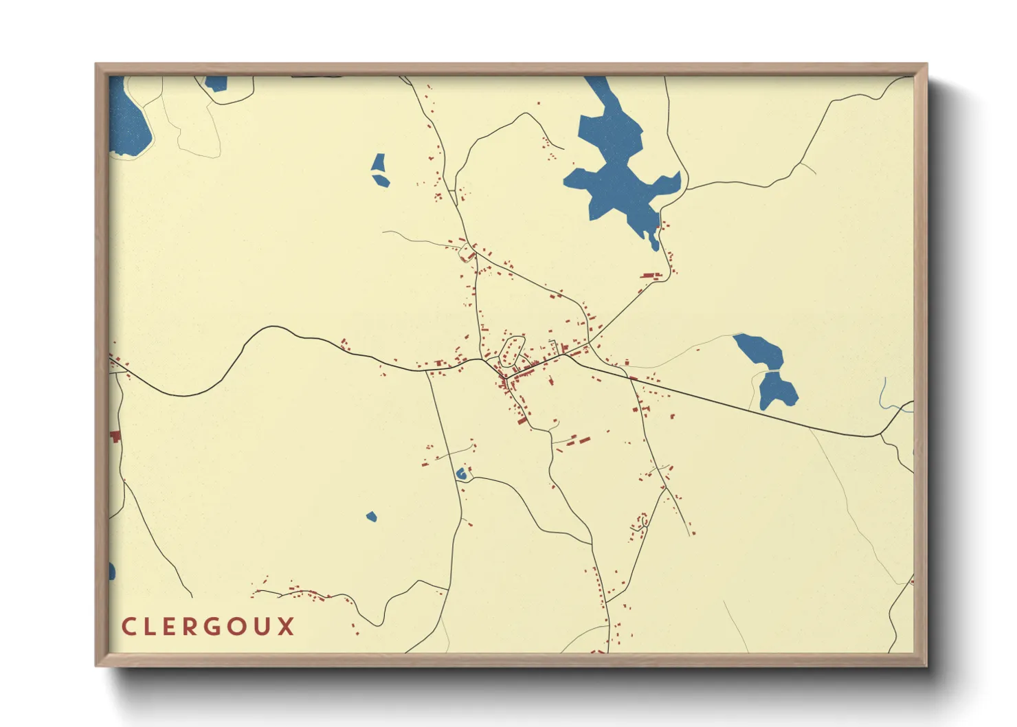 Une affiche de carte sur Clergoux