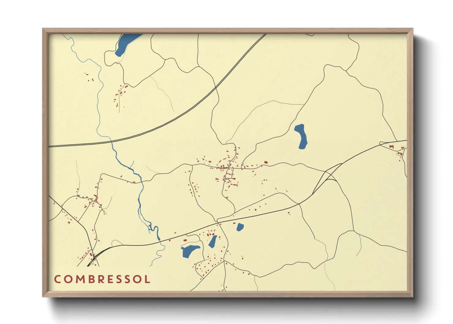 Une affiche de carte sur Combressol
